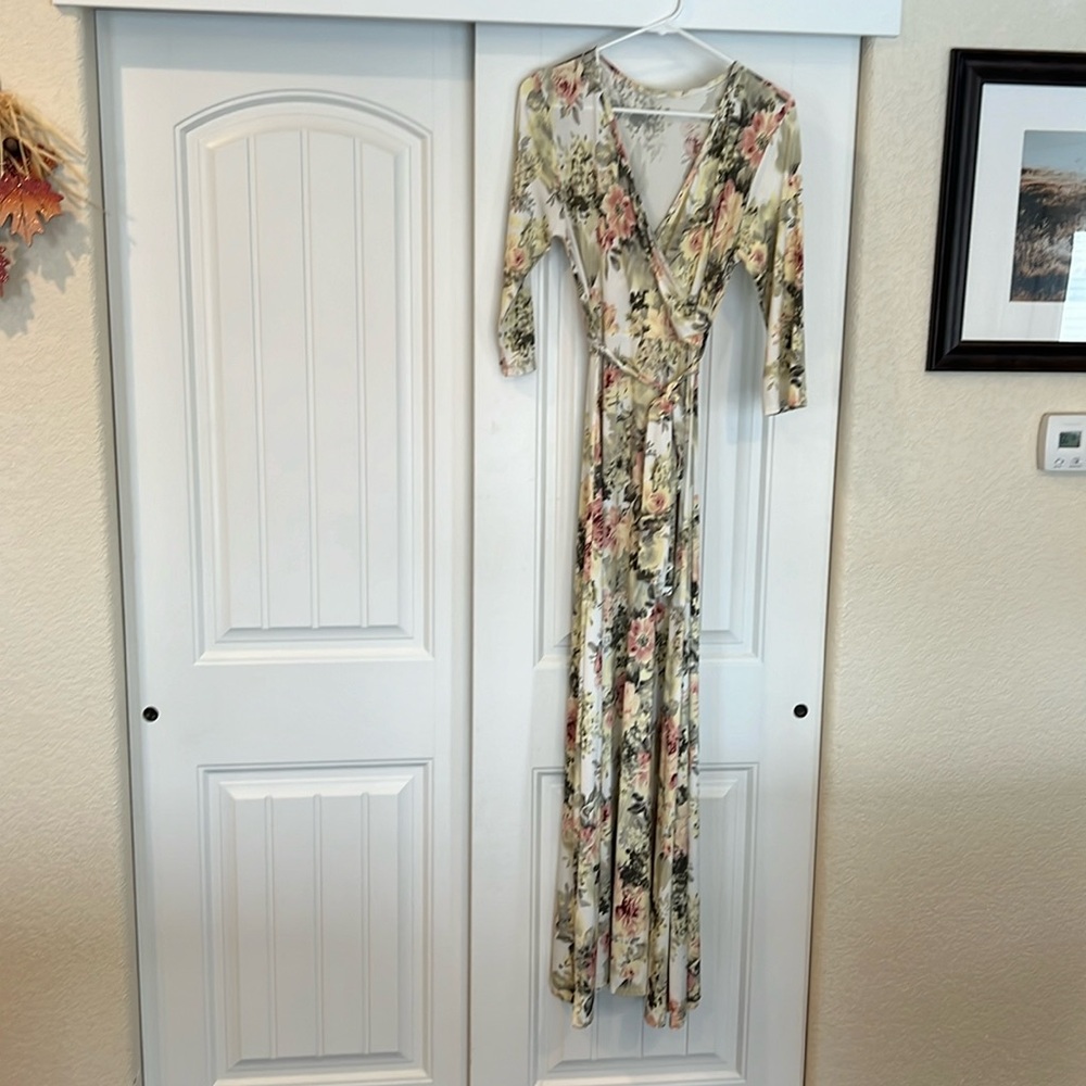 Pink blush maternity maxi